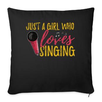 singing - Sofa pillowcase 17,3'' x 17,3'' (45 x 45 cm) - black - Front