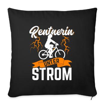 Rentnerin Oma E-Bike - Sofakissenbezug 45 x 45 cm - Schwarz - Vorne