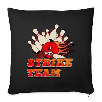 Bowling, grève de bowling - Housse de coussin décorative 45 x 45 cm - noir - Devant