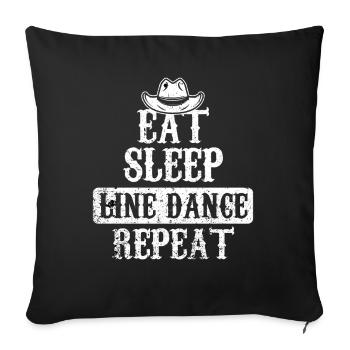 Line dance line dance - Sofa pillowcase 17,3'' x 17,3'' (45 x 45 cm) - black - Front