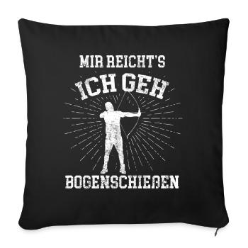 Bogenschießen Langbogen - Sofakissenbezug 45 x 45 cm - Schwarz - Vorne