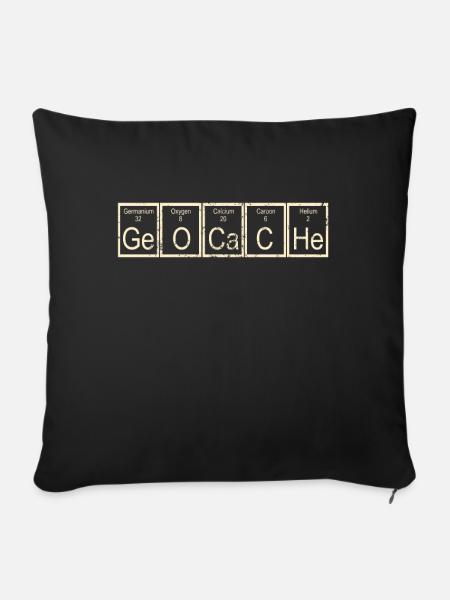 geocaching - Sofakissenbezug 45 x 45 cm - Schwarz