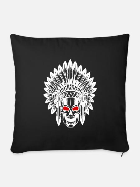 Indianer - Sofakissenbezug 45 x 45 cm - Schwarz