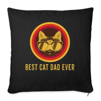 Best Cat Dad Ever - Sofa pillowcase 17,3'' x 17,3'' (45 x 45 cm) - black - Front