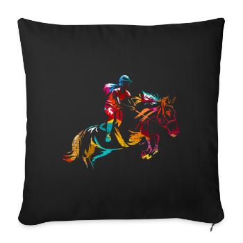 Show jumping gift - Sofa pillowcase 17,3'' x 17,3'' (45 x 45 cm) - black - Front