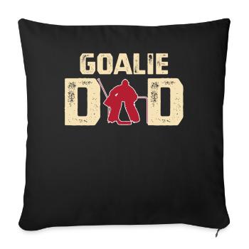 Chandail de la fête des pères de papa gardien de hockey sur glace - Housse de coussin décorative 45 x 45 cm - noir - Devant