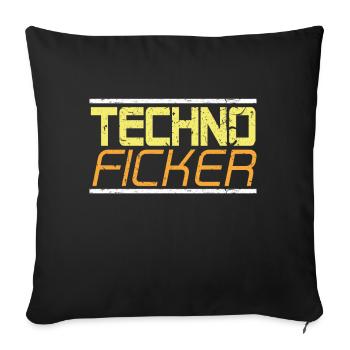 Techno Raver Rave Festival - Sofakissenbezug 45 x 45 cm - Schwarz - Vorne