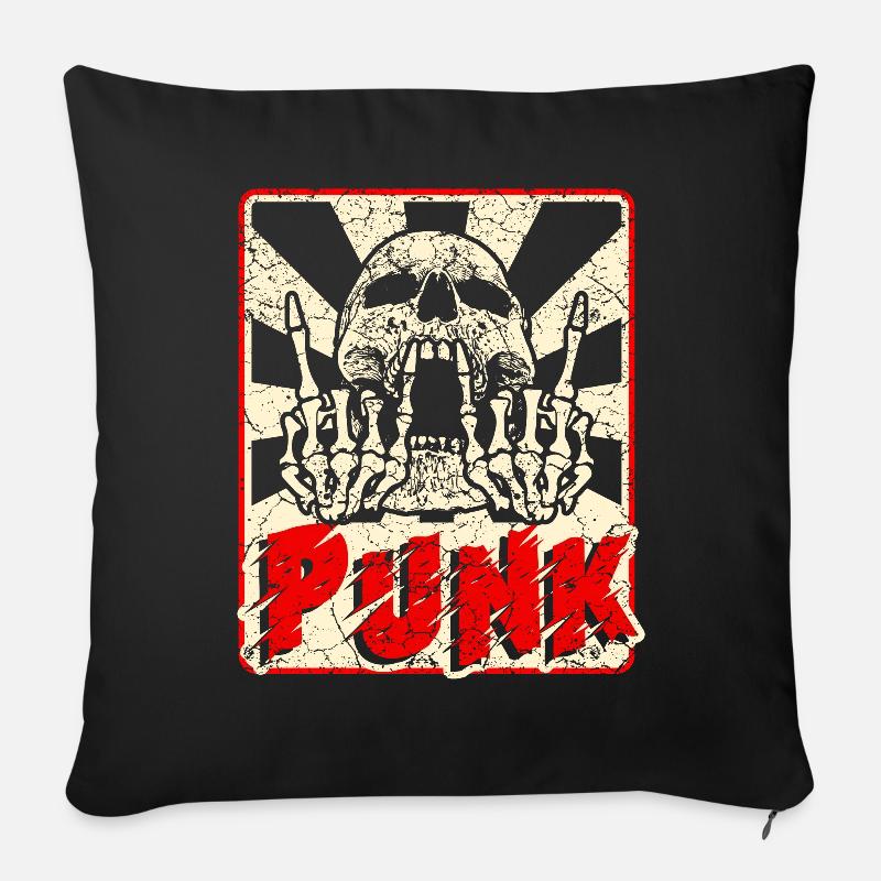 Punk Musik Anarchie Punkrock Band Konzert Geschenk - Sofakissenbezug 45 x 45 cm - Schwarz