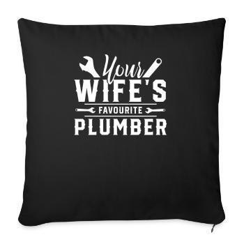 plumber - Sofa pillowcase 17,3'' x 17,3'' (45 x 45 cm) - black - Front