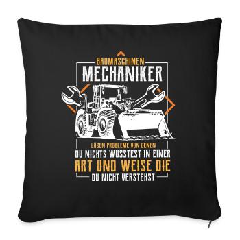Baumaschinenmechaniker Mechatroniker Geschenke - Sofakissenbezug 45 x 45 cm - Schwarz - Vorne
