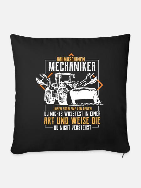Baumaschinenmechaniker Mechatroniker Geschenke - Sofakissenbezug 45 x 45 cm - Schwarz