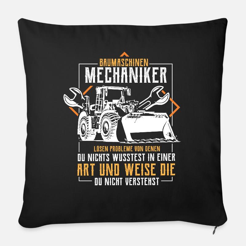 Baumaschinenmechaniker Mechatroniker Geschenke - Sofakissenbezug 45 x 45 cm - Schwarz