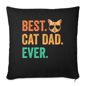 Katze Papa Katzen Vater - Sofakissenbezug 45 x 45 cm - Schwarz - Vorne