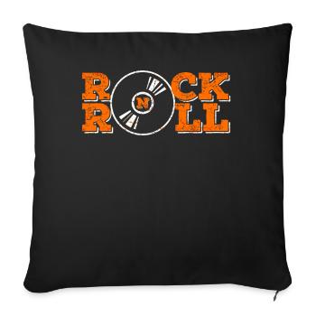 Cadeau de guitare rock légende rock and roll - Housse de coussin décorative 45 x 45 cm - noir - Devant