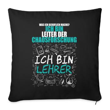 Lehrer Lehrerin Mathematik Physik Schüler Schule - Sofakissenbezug 45 x 45 cm - Schwarz - Vorne