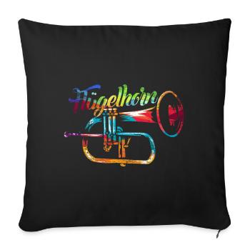 Flügelhorn Instrument Geschenk - Sofakissenbezug 45 x 45 cm - Schwarz - Vorne
