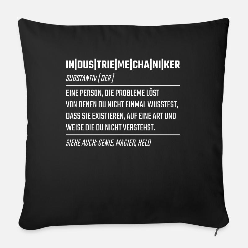 Industriemechaniker Schlosser Geschenk - Sofakissenbezug 45 x 45 cm - Schwarz