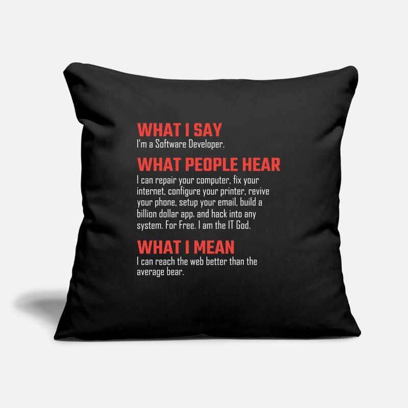 Programmeur nerd cadeau de débogage Housse de coussin décorative 45 x 45 cm