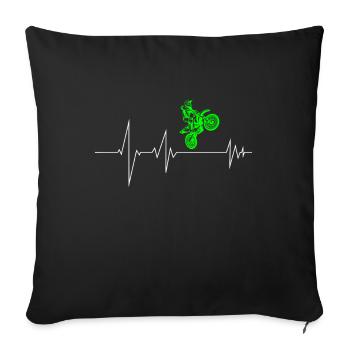 Motocross - Housse de coussin décorative 45 x 45 cm - noir - Devant