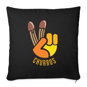 Pâtisseries Churros Love - Housse de coussin décorative 45 x 45 cm - noir - Devant