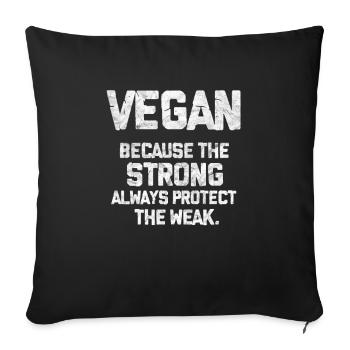 Végétalien Végétalien Végétalien Végétarien Végétarien - Housse de coussin décorative 45 x 45 cm - noir - Devant