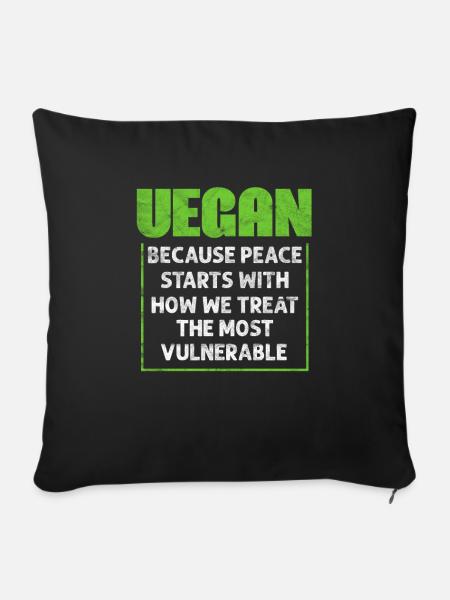 Vegan - Sofakissenbezug 45 x 45 cm - Schwarz