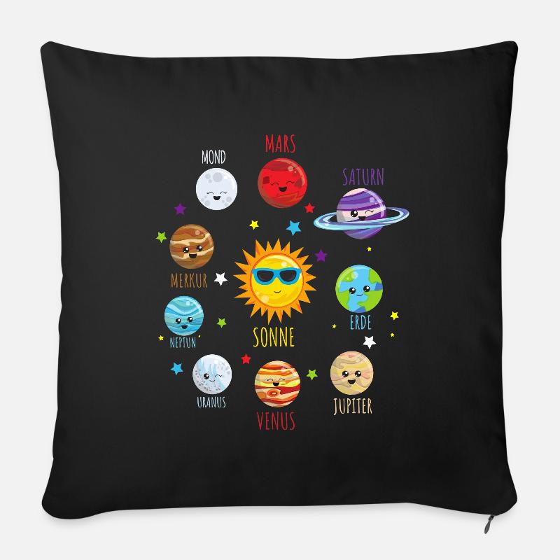 Solar system - Sofa pillowcase 17,3'' x 17,3'' (45 x 45 cm) - black