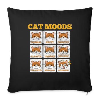 Chats Chat Chat Chat Amour de chat Cadeau - Housse de coussin décorative 45 x 45 cm - noir - Devant