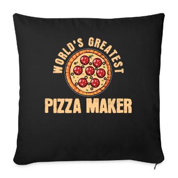 pizzaiolo - Housse de coussin décorative 45 x 45 cm - noir - Devant