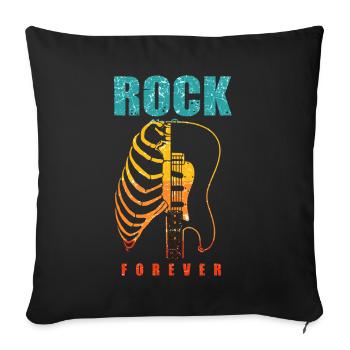Rock and Roll Retro Rock n Roll music gift - Sofa pillowcase 17,3'' x 17,3'' (45 x 45 cm) - black - Front