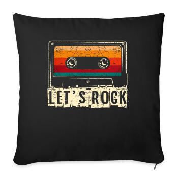 Rock and Roll Retro Rock n Roll music gift - Sofa pillowcase 17,3'' x 17,3'' (45 x 45 cm) - black - Front