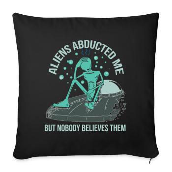 Vaisseau spatial extraterrestre Alien Ufo soucoupe - Housse de coussin décorative 45 x 45 cm - noir - Devant