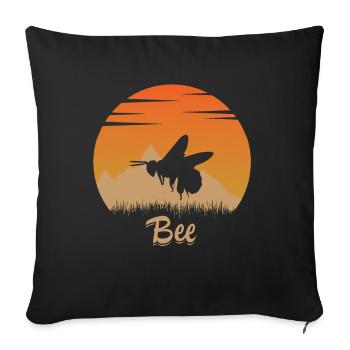 Biene in der Natur - Sofakissenbezug 45 x 45 cm - Schwarz - Vorne