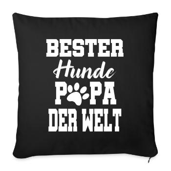 Hunde Papa Hund - Sofakissenbezug 45 x 45 cm - Schwarz - Vorne