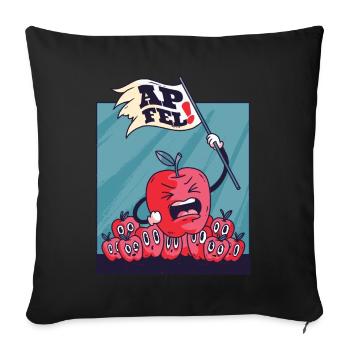 Apfel Revolution Aufstand der Äpfel Obst Geschenk - Sofakissenbezug 45 x 45 cm - Schwarz - Vorne