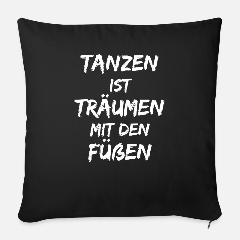 Tanzen ist Träumen mit den Füßen | Techno Rave - Sofakissenbezug 45 x 45 cm - Schwarz