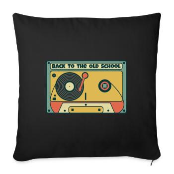 Music audio cassette old school - Sofa pillowcase 17,3'' x 17,3'' (45 x 45 cm) - black - Front