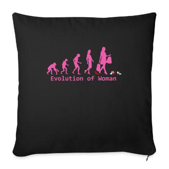 evolution of women - Sofa pillowcase 17,3'' x 17,3'' (45 x 45 cm) - black - Front