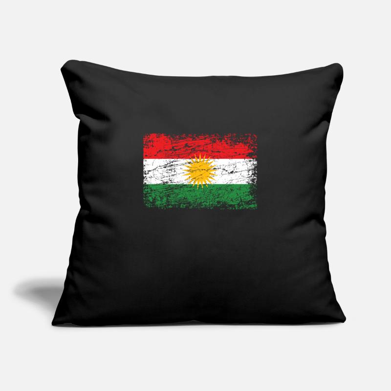 Kurdistan drapeau kurde drapeau utilisé-look Housse de coussin décorative 45 x 45 cm