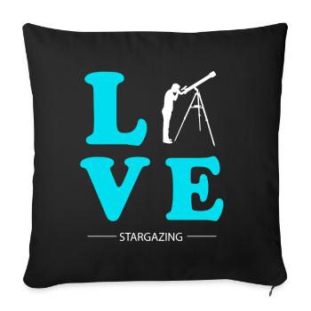 STARGAZING LOVE - Sofa pillowcase 17,3'' x 17,3'' (45 x 45 cm) - black - Front