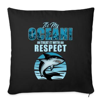 shark - Sofa pillowcase 17,3'' x 17,3'' (45 x 45 cm) - black - Front