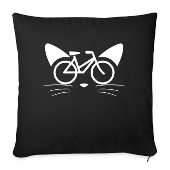 Bicycle cat face - Sofa pillowcase 17,3'' x 17,3'' (45 x 45 cm) - black - Front