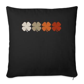 Trèfle vintage - Housse de coussin décorative 45 x 45 cm - noir - Devant