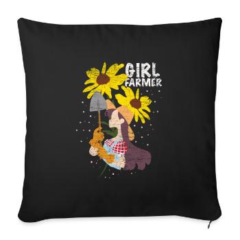 Bäuerin Landwirtin Geschenk - Sofakissenbezug 45 x 45 cm - Schwarz - Vorne