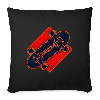 Musique punk licorne fille punk rock anarchie - Housse de coussin décorative 45 x 45 cm - noir - Devant