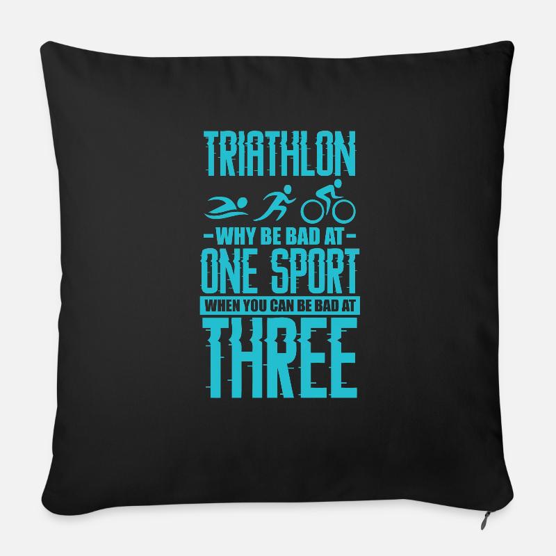 Triathlon - Sofakissenbezug 45 x 45 cm - Schwarz