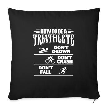 Triathlon - Housse de coussin décorative 45 x 45 cm - noir - Devant