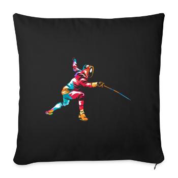Cadeau d'escrime - Housse de coussin décorative 45 x 45 cm - noir - Devant