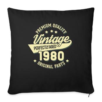 Millésime 1980 - Housse de coussin décorative 45 x 45 cm - noir - Devant