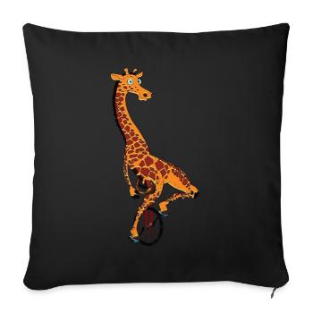 Einrad, Einrad Giraffe - Sofakissenbezug 45 x 45 cm - Schwarz - Vorne